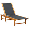 vidaXL Patio Lounge Chair Outdoor Sunlounger Solid Acacia Wood and Textilene