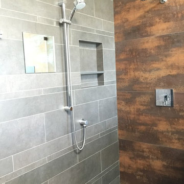 Contemporary Bathroom + Industrial Elements