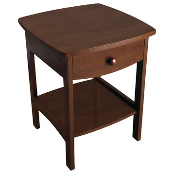 Claire Curved Accent Table, Nightstand, Walnut
