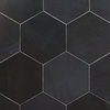 Langston Hexagon Dark Gray Matte Porcelain Floor and Wall Tile