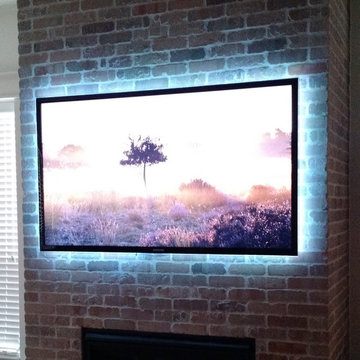 TV Mounting with Accent Lighting