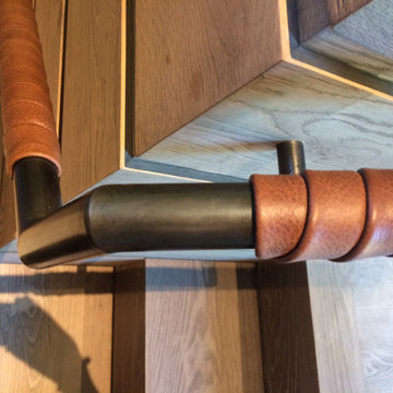 Overlapped Leather wrapped handrail