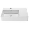 St. Tropez 24"x18" Ceramic Wall Hung Sink With Left Faucet Mount, Glossy White