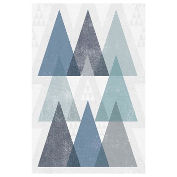 "Mod Triangles IV Blue" Digital Paper Print by Michael Mullan, 18"x26"