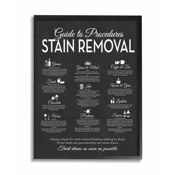 Stupell Industries Guide to Stain Removals, 11"x14", Black Framed