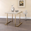 Boice II End Table, Faux Marble and Champagne