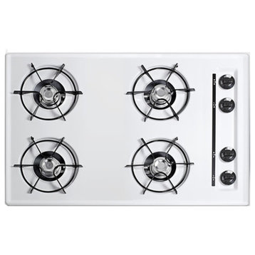 Summit WNL05P 30"W Gas Cooktop in White - White