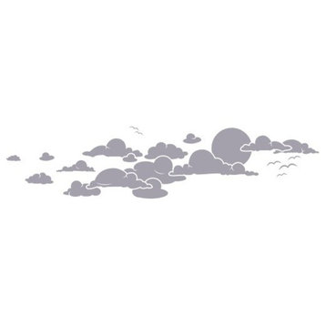 Sky Wall Decal, Silver, 79"x19"