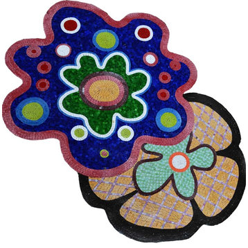 Mosaic Flower Designs, Retro Bloom, 59"x59"