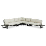 Meridian Furniture - Maldives Cream Water Resistant Fabric Outdoor Patio Modular Sectional - Create your own custom contemporary look on the deck or porch with the addition of this Maldives outdoor patio armless chair. Part of a large collection that lets you mix and match modular pieces to get the look you crave most. This modular sectional has cream water resistant fabric with a base made from grey aluminum, so it's sturdy, tough, and ready to face the elements with impeccable beauty, season in and season out. Shop the contemporary pieces in this collection to create the outdoor entertaining area of your dreams.