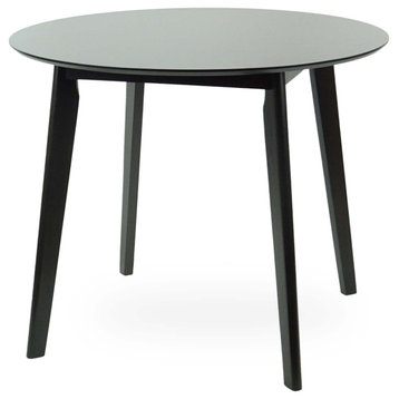 Yumiko Solid Wood Round Dining Table Kitchen Modern, Espresso Color