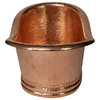 30" Oval Tub Shaped Hammered Copper Cooler, 16 Gauge