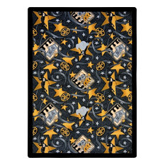 Any Day Matinee, Theater Area Rug, Silver Screen, 5'4"X7'8", Charcoal