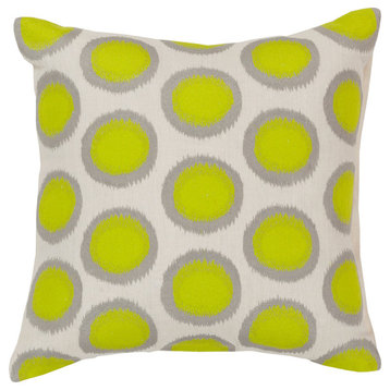 Pretty Polka Dot Pillow, 20"x20"x5" With Polyester Insert