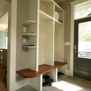 The mudroom addition was built adjacent to the kitchen.