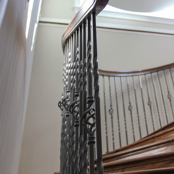 28_Multi-Level Oak&Metal Staircase in Custom Built Home, Potomac Falls MD 20854