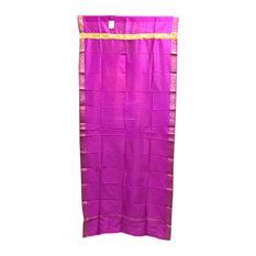 Mogulinterior - Brocade Silk Saree Drapes Curtain, Fuchsia Pink - Curtains