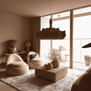 Soft Minimalist Living Room (Photorealistic 3D Reproduction)