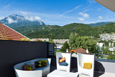 Exemple d'une terrasse tendance.