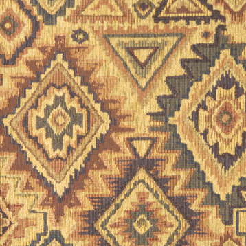 Beige, Blue, Green and Brown Southwest Style Upholstery Fabric By The Yard
