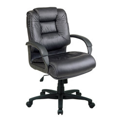 Black Executive Deluxe LeatherOffice Chair - Office Chairs