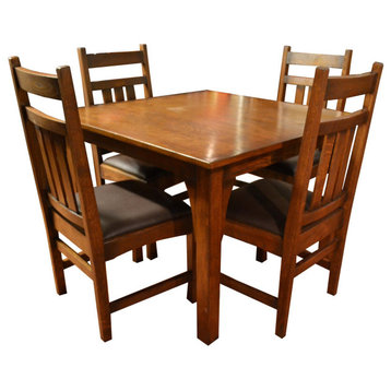 Crafters and Weavers Mission Style White Oak Square Dining Table