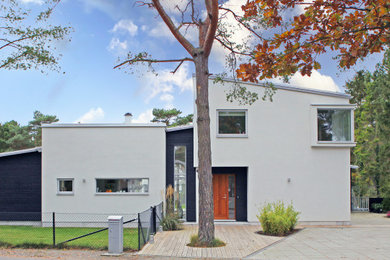 Aménagement d'une façade de maison moderne.