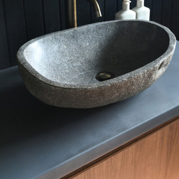 // MOODY AND CURVASCIOUS: FORESTVILLE ENSUITE AND MAIN BATHROOM