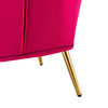 Tufted Accent Chair With Golden Legs, Fushia
