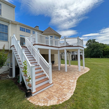 Azek Cypress Decking, TimberTech Radiance Rail, 715 Sq Ft Nicolock Paver Patio