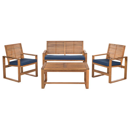 Safavieh Ozark 4-Piece Set, Brown and Navy