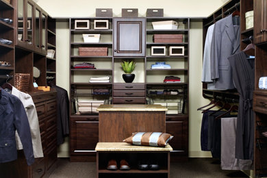 Example of a trendy closet design in Houston