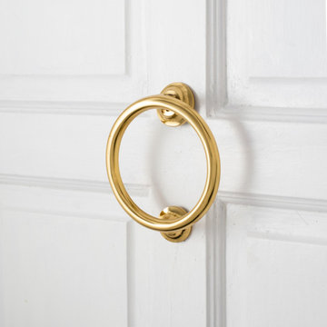 Brass Ring Door Knocker Smooth Round Shape 5" Diameter Renovators Supply