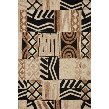 Loloi Wool Tribal-Inspired NAL-02 Tobacco, Natural Area Rug, 5'0"x5'0" Round