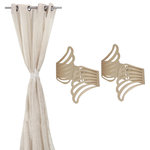 Evideco - Set of 2 Cuff Metal Wings Tieback Angel - *SIMPLE & ELEGANT APPEARANCE : Perfect for the family using, especially for the bedroom and living room. These metallic cuff tiebacks cater to any style of curtains. Suitable for every mode curtain. Simple to hold the curtain in any position without breaking your bricks. Beautiful and elegant wings shaped curtain tiebacks, these nice curtain accessories make your life easier. Sold by set of 2