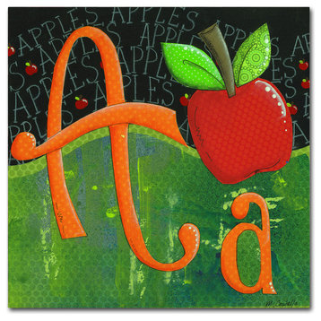 Maureen Lisa Costello 'A for apple' Canvas Art, 24" x 24"