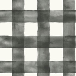 56 sq. ft. Watercolor Check Removable Wallpaper - Wallpaper