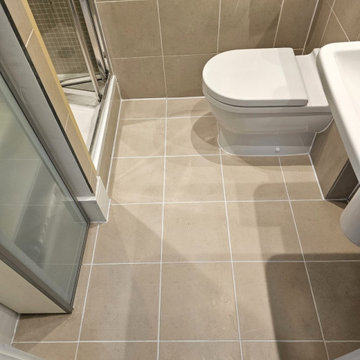 Grout Recolouring of a Ceramic Tiled Bathroom Floor in Lampton