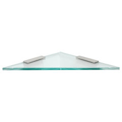 Triangle Glass Shelf with (2) Half Round Clamps - Contemporary