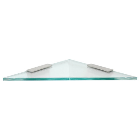 6" Triangle Glass Shelf with (2) 4" Ractangular Clamps