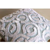 Decorative 14"x14" Greek Applique Foil Ivory Velvet Pillow Cover - Greek Electra