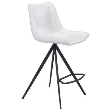 Aki Counter Chair (set Of 2) White & Black