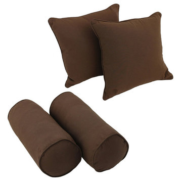 Solid Twill Throw Pillows With Inserts, 4-Piece Set, Steel Grey