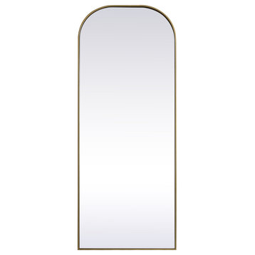 Elegant Decor Metal Frame Arch Full Length Mirror 28X74"