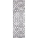 Unique Loom - Rug Unique Loom Moroccan Trellis Dark Gray Runner 2'6x8'2 - With pleasant geometric patterns based on traditional Moroccan designs, the Moroccan Trellis collection is a great complement to any modern or contemporary decor. The variety of colors makes it easy to match this rug with your space. Meanwhile, the easy-to-clean and stain resistant construction ensures it will look great for years to come.