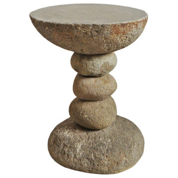 River Rock Stack Side Table Stool 4