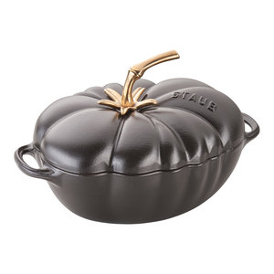 Pots Pans Kitchen Dining Black Matte 3 5 Quart Staub Cast Iron Pumpkin Cocotte Sexypod Com