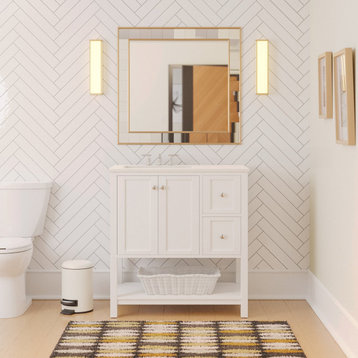 Lakeshore 36" Bathroom Vanity, White, Engineered White