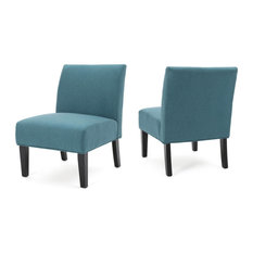 GDF Studio Kendal Fabric Grand Accent Chair, Dark Teal, Set of 2