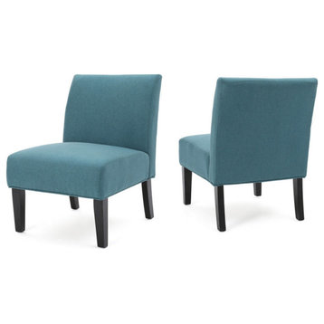 GDF Studio Kendal Fabric Grand Accent Chair, Dark Teal / Set of 2